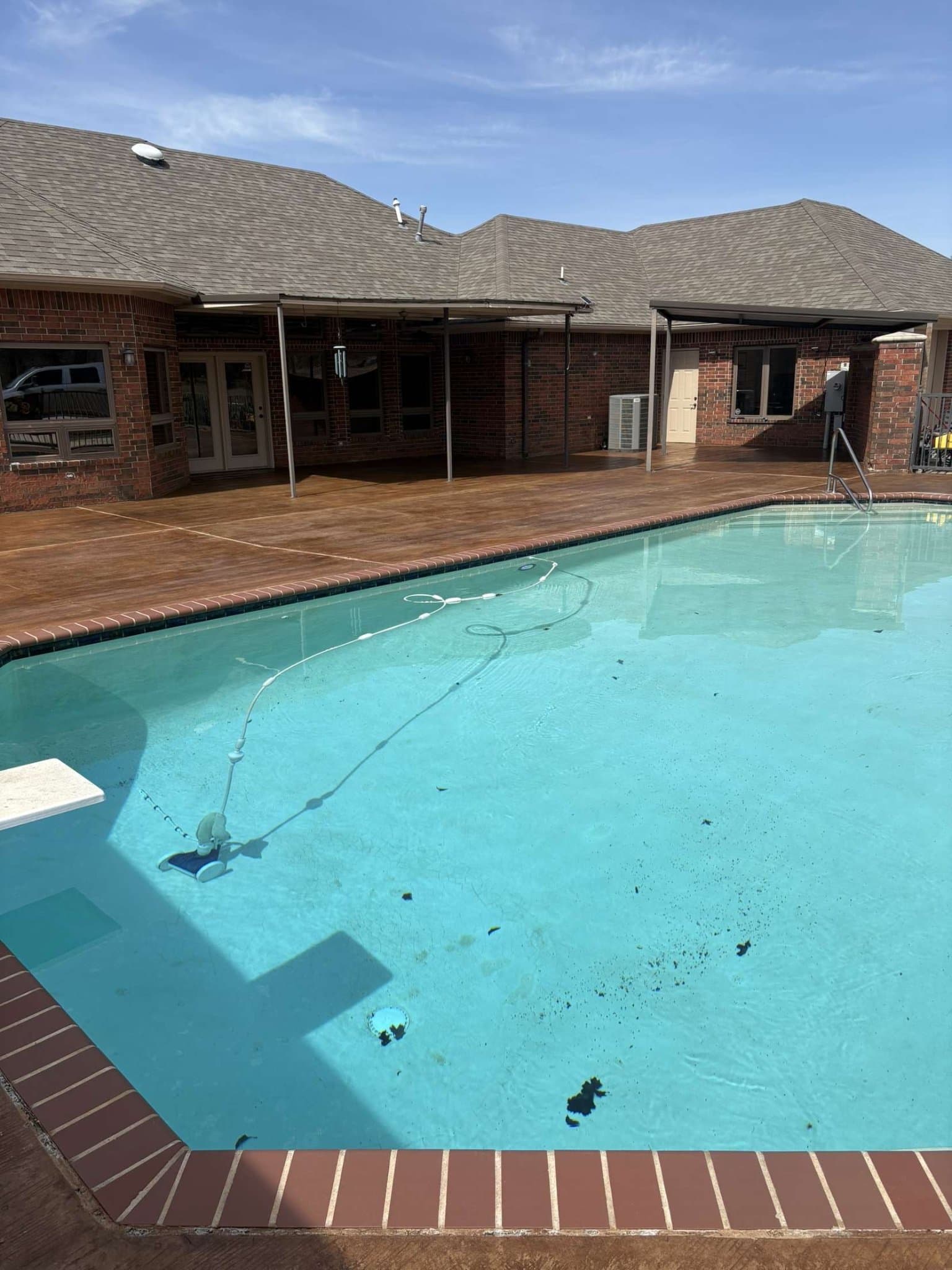 Decorative stamped pool deck