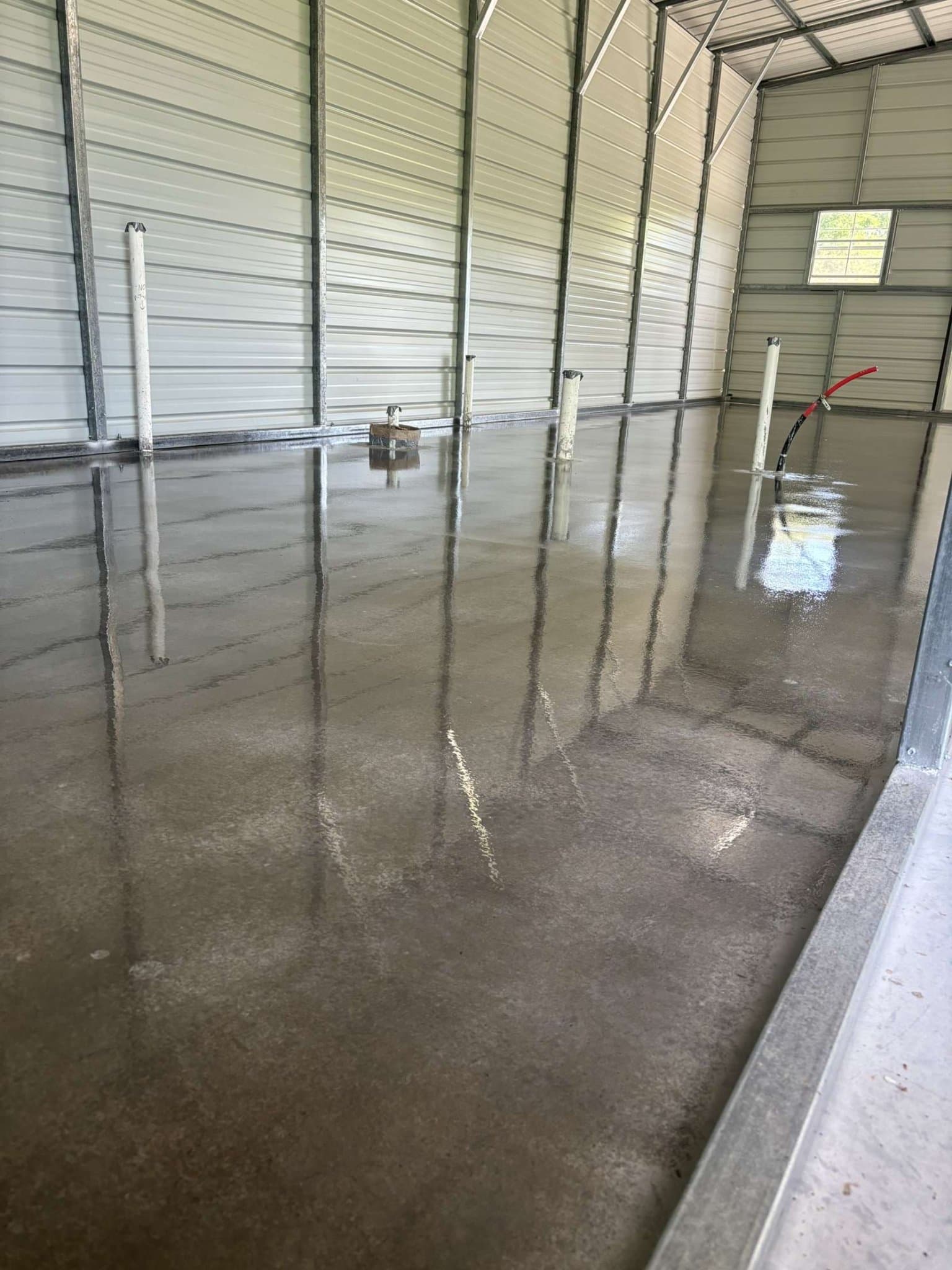 Shop stained concrete floor