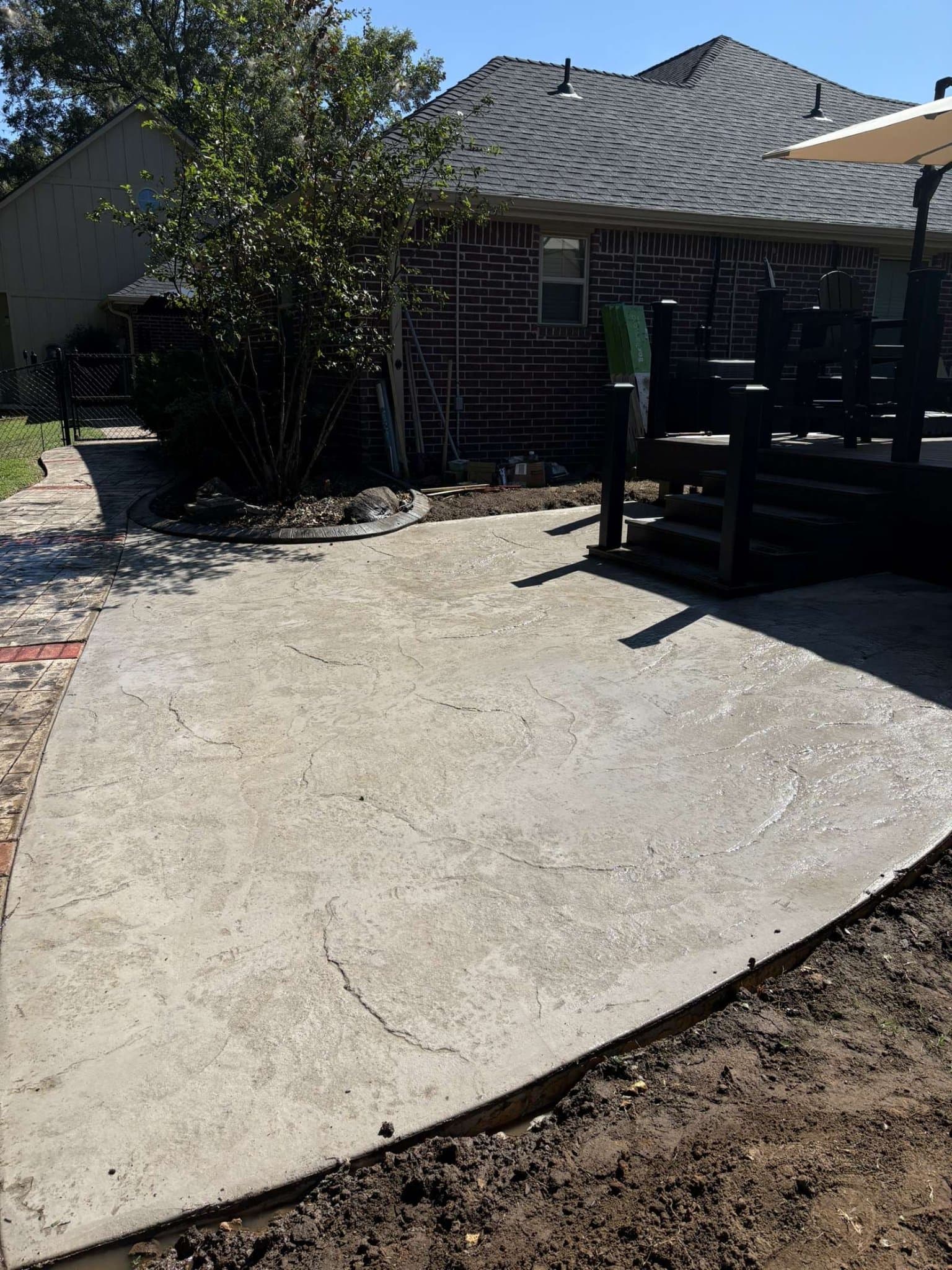 Stamped patio concrete